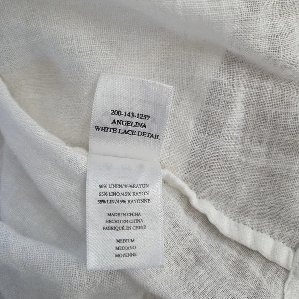 Rails Angelina White Lace Detail Dress Linen Rayon Womens Size Medium - Picture 12 of 12